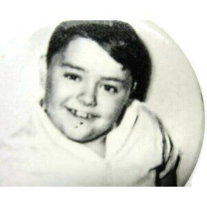 Vintage Black & White Photo Pinback Button Of Smiling Boy - 2 Inches